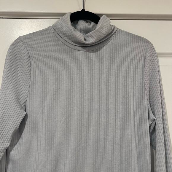 Madewell Women's Lightweight Turtleneck Ribbed Light Blue Size Large - Picture 2 of 9
